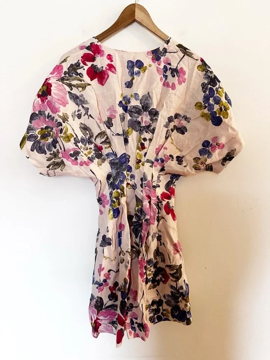 Anthropologie The Tobie Linen Pleated Mini Shirt Dress by Exquise - Picture 8 of 9